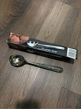 vintage silver-plated ice cream scoop distributed by Chadwick-Miller